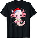 Axolotl Santa Hat Lights Japanese Anime Sweatshirt - Trendy Graphic Unisex - T-Shirt, Sweatshirt, Hoodie