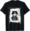 Original Samurai Cat Japanese Art Hoodie - Aesthetic Graphic for Adults - T-Shirt, Sweatshirt, Hoodie