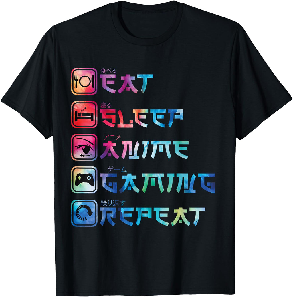 Authentic Eat Sleep Anime Gaming T-Shirt - Fun Novelty Design for Adults - T-Shirt, Sweatshirt, Hoodie