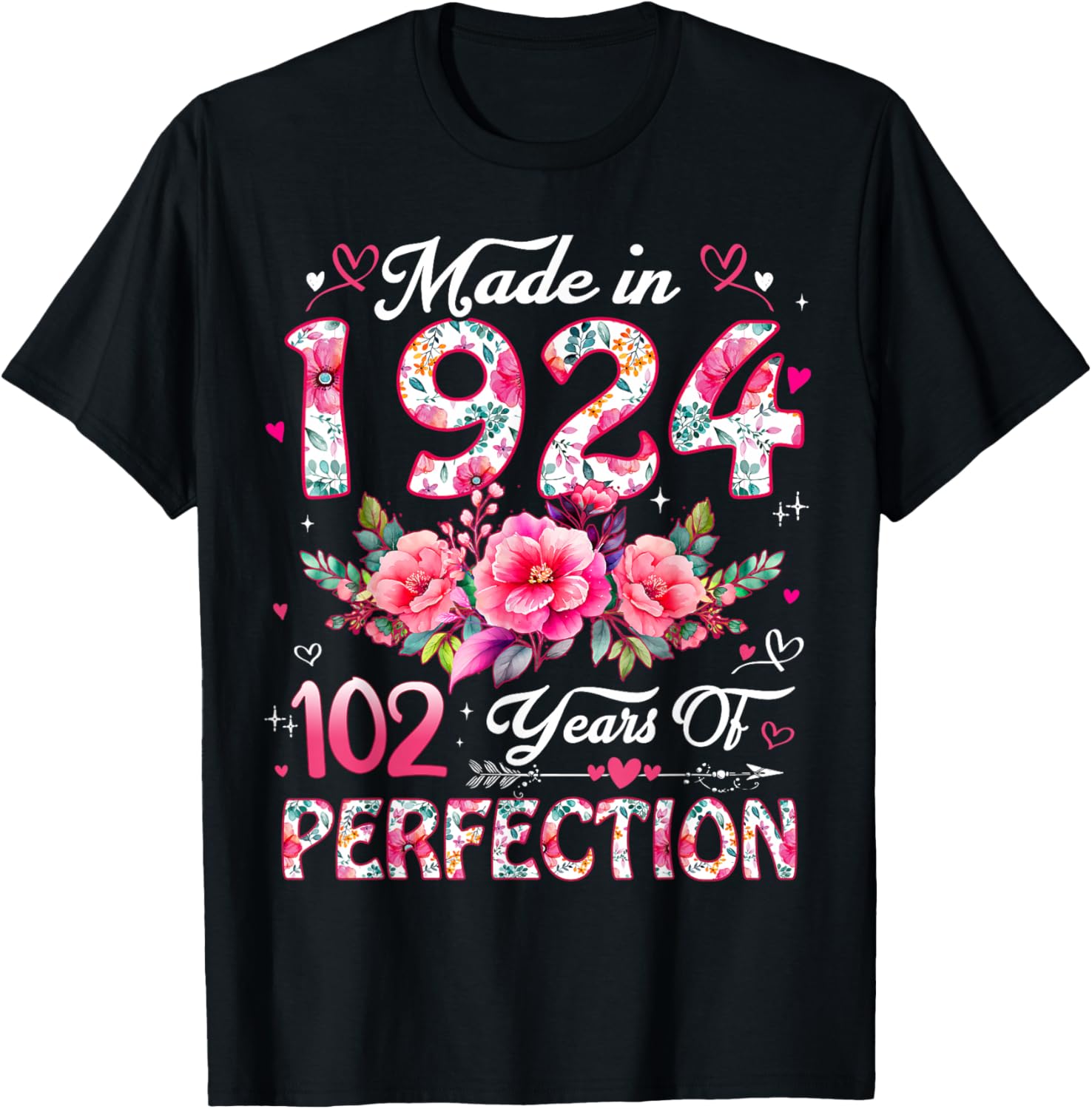 102 Year Old Made 1924 Floral 102Nd Hoodie Gift Idea for Mother's Day