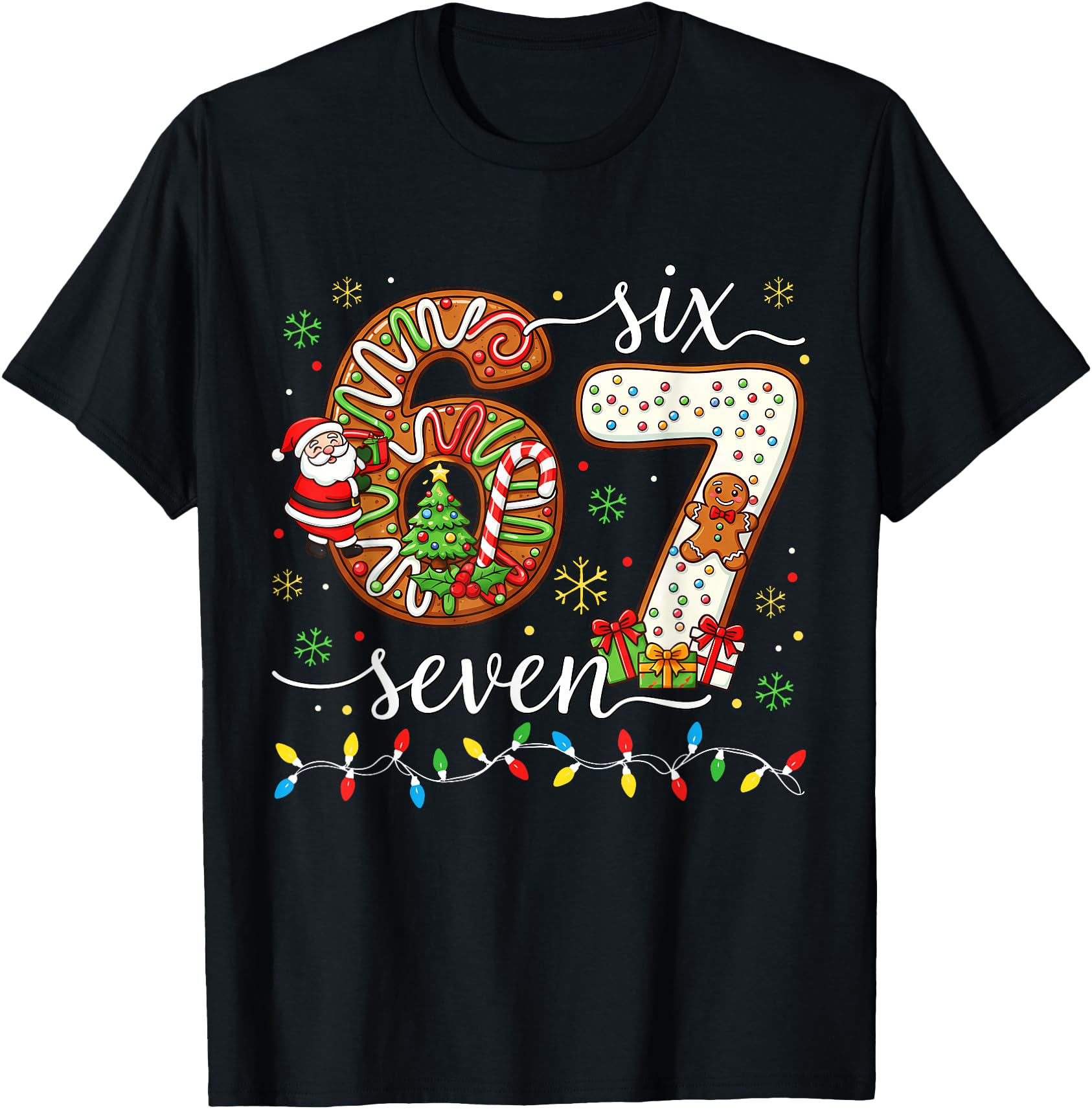 Original 67 Six Seven Meme Gingerbread Hoodie - Minimalist Print Men Women - T-Shirt, Sweatshirt, Hoodie