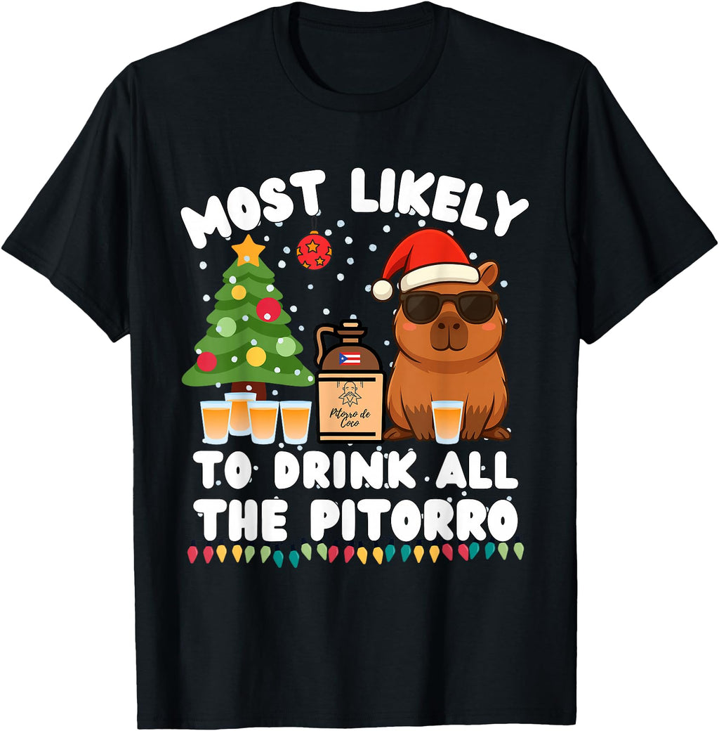 Capybara Most Likely To Drink All T-Shirt - Trendy Graphic Men Women - T-Shirt, Sweatshirt, Hoodie