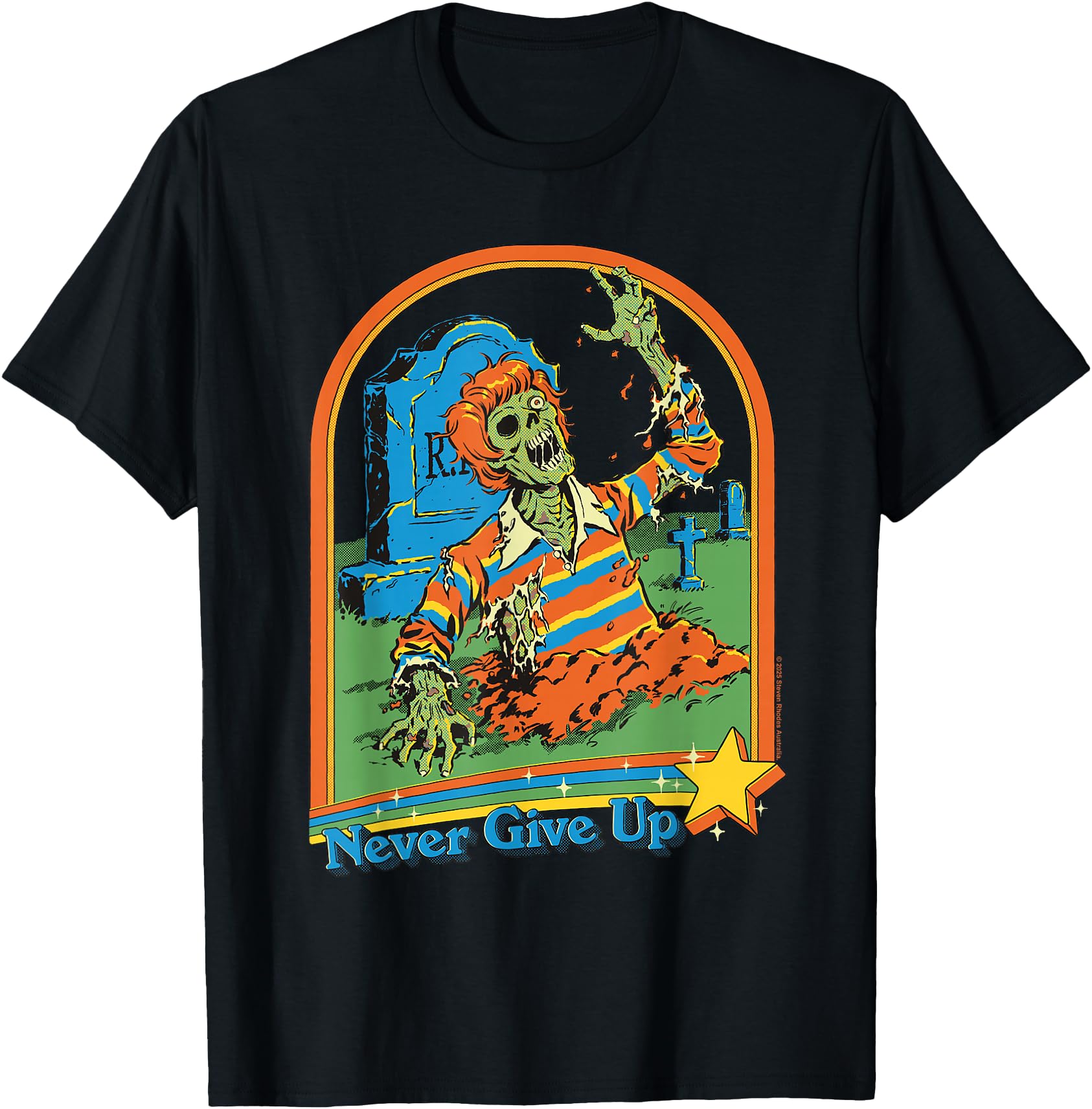Exclusive Never Give Up Zombie Hoodie - Unique Graphic for Adults - T-Shirt, Sweatshirt, Hoodie