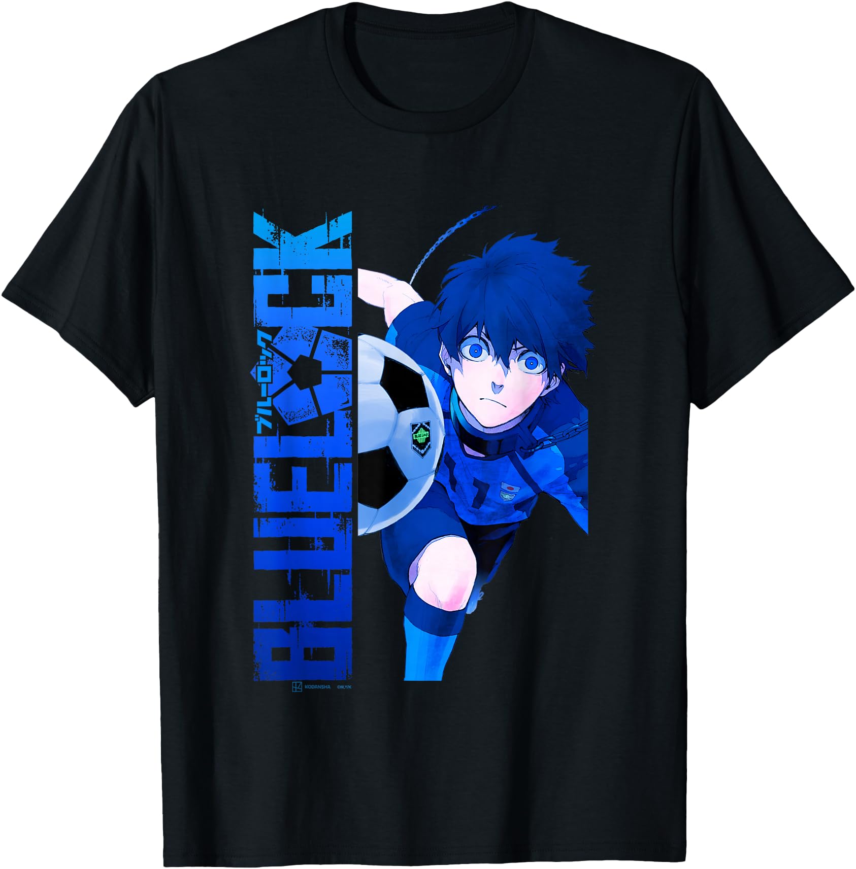 Exclusive Blue Lock Blue Soccer Ball Split Hoodie - Graphic Print Unisex - T-Shirt, Sweatshirt, Hoodie