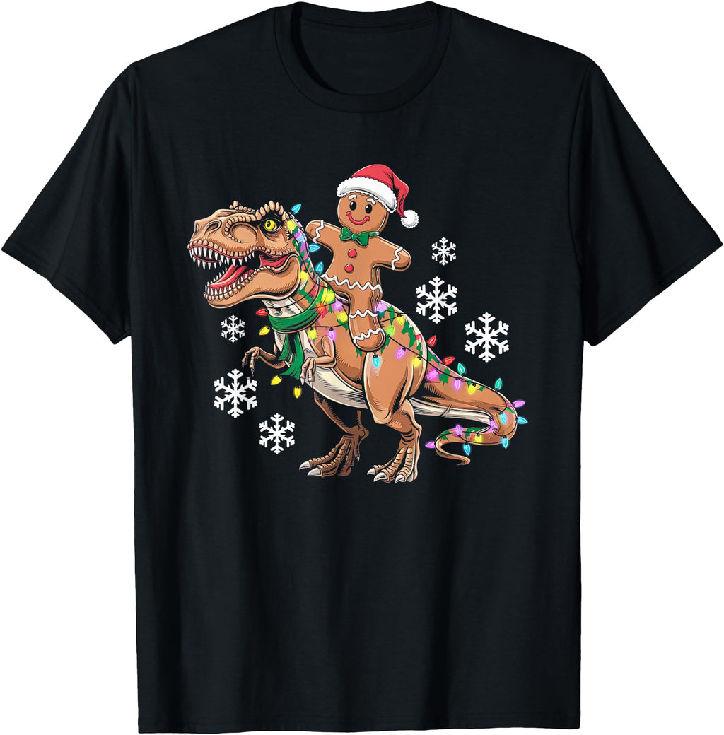 Gingerbread Cookie Riding T Rex Sweatshirt - Unique Graphic Unisex - T-Shirt, Sweatshirt, Hoodie
