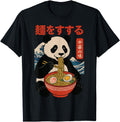 Original Anime Panda Eating Ramen T-Shirt - Aesthetic Graphic Men Women - T-Shirt, Sweatshirt, Hoodie