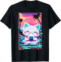 Exclusive Anime Cat Eating Onigiri T-Shirt - Trendy Graphic for Adults - T-Shirt, Sweatshirt, Hoodie