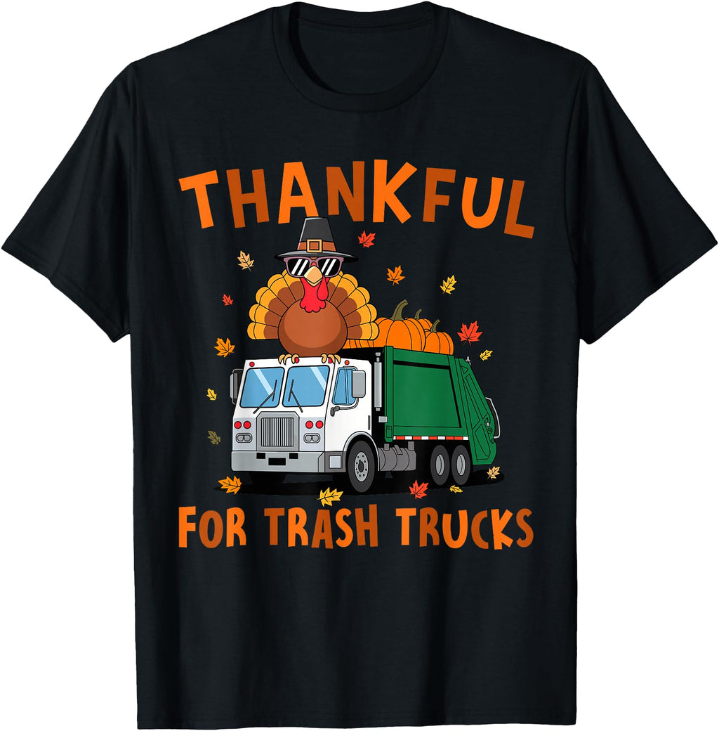 Thankful Recycle Truck Thanksgiving Day Hoodie - Unique Graphic Unisex - T-Shirt, Sweatshirt, Hoodie