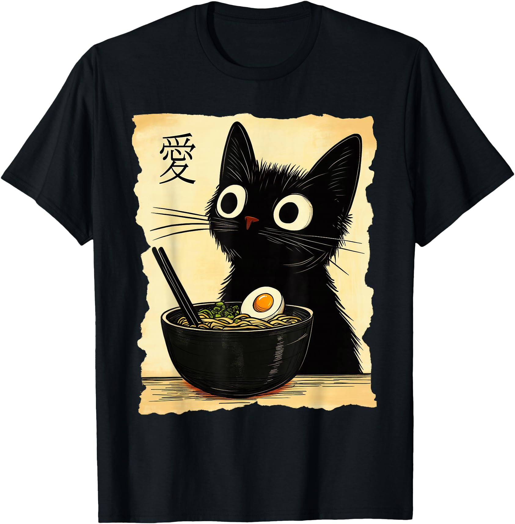 Handcrafted Cat Ramen Japanese Kawaii Sweatshirt - Graphic Print Unisex - T-Shirt, Sweatshirt, Hoodie