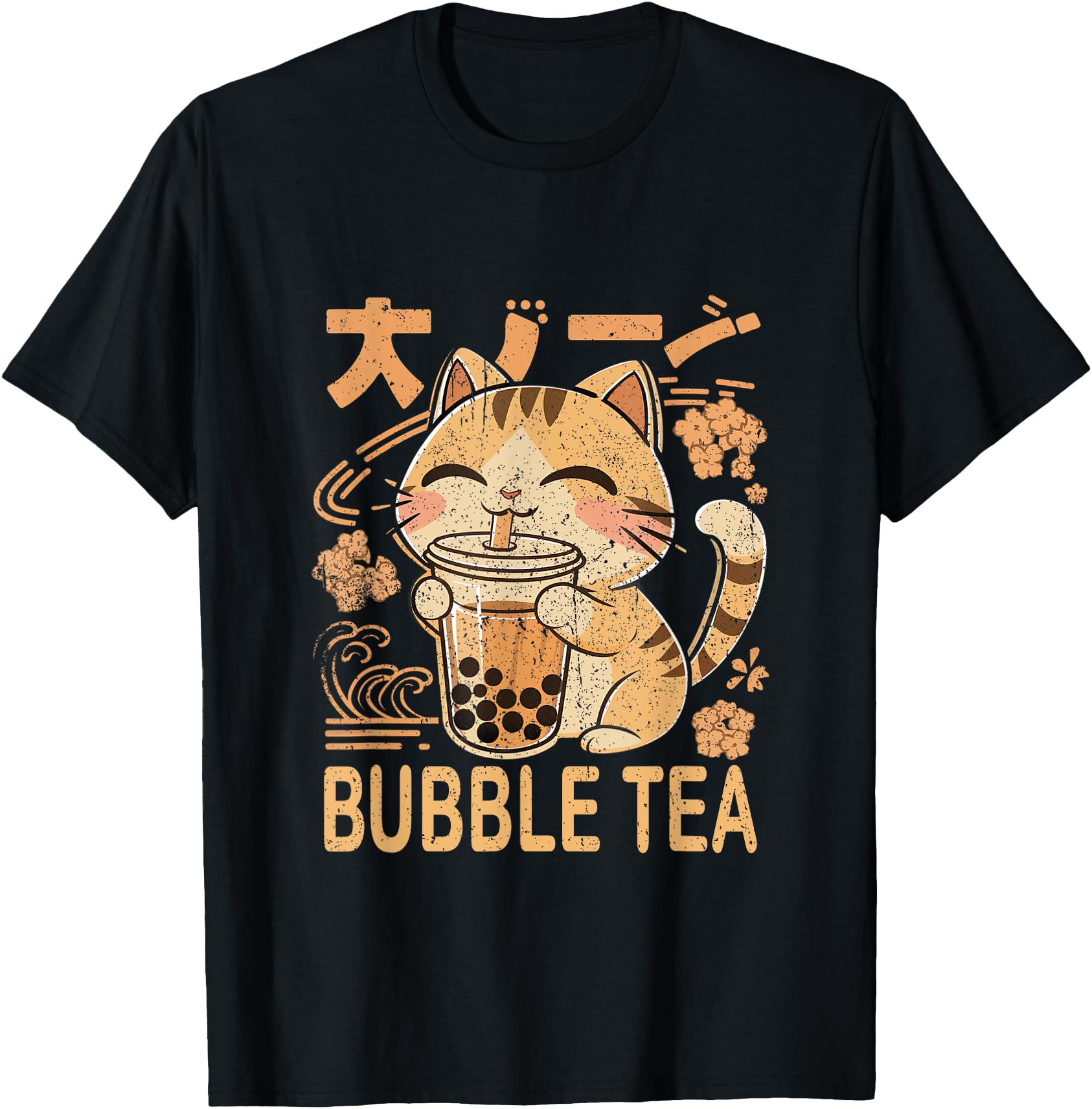 Original Japanese Cat Bubble Tea Boba Sweatshirt - Graphic Print for Adults - T-Shirt, Sweatshirt, Hoodie