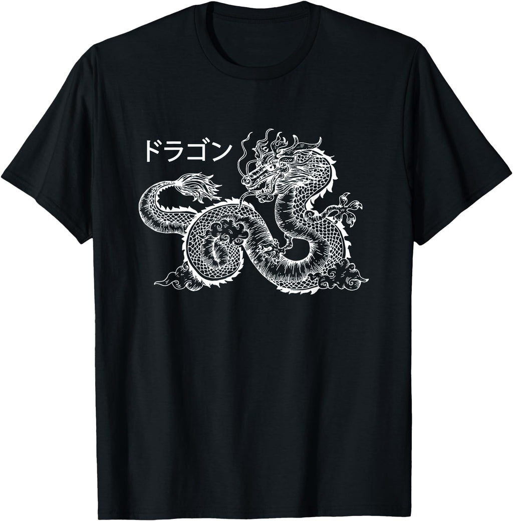 Handcrafted Japanese Aesthetic Dragon Hoodie - Novelty Apparel for Adults - T-Shirt, Sweatshirt, Hoodie