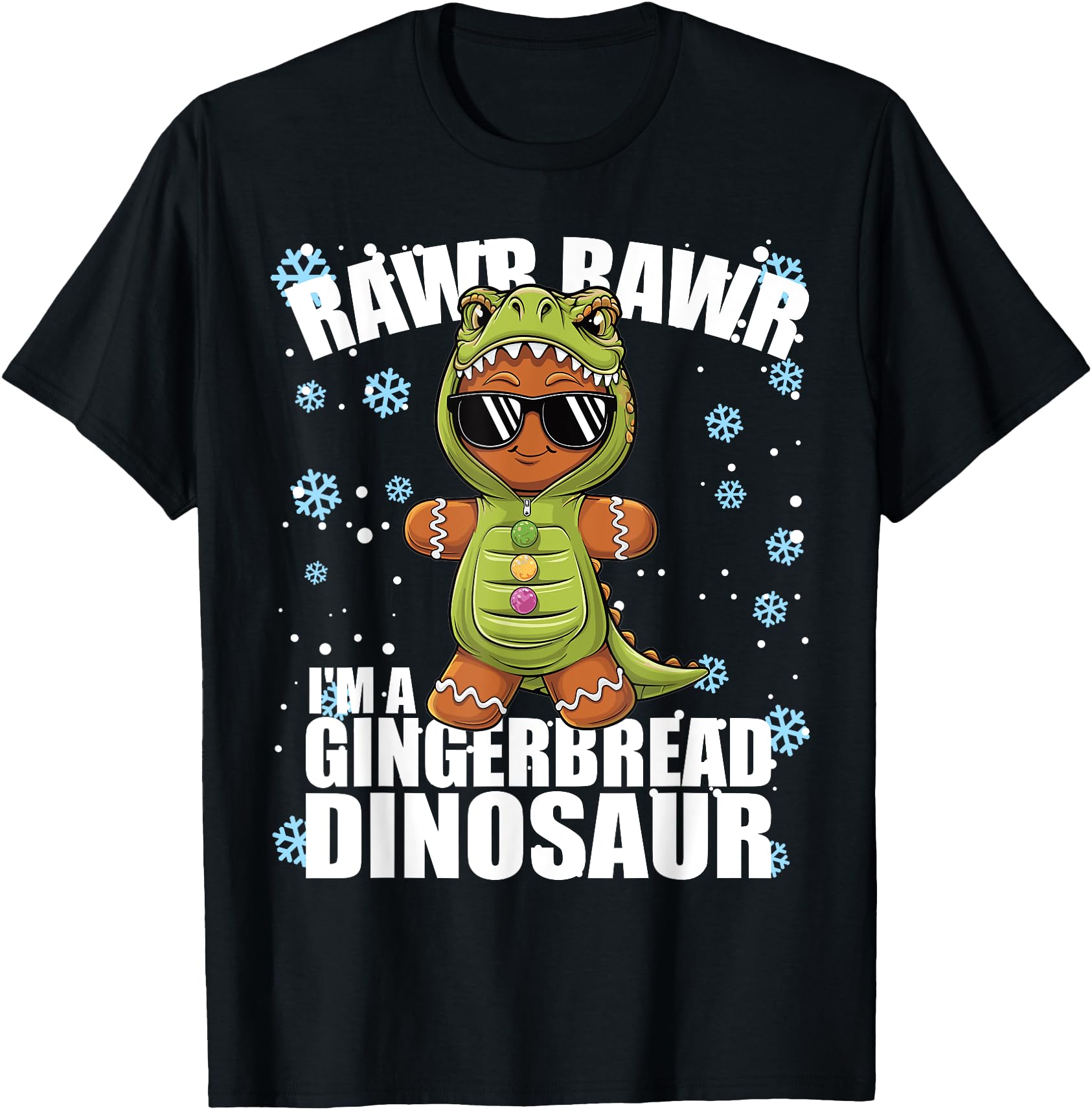 Exclusive Gingerbread Dinosaur Sweatshirt - Casual Everyday Wear Unisex - T-Shirt, Sweatshirt, Hoodie