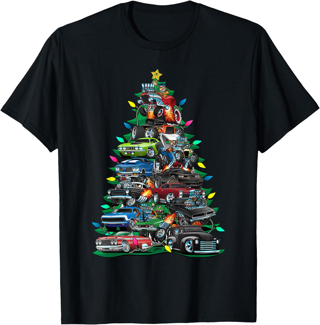 Car Madness Tree Muscle Cars And Hotrods T-Shirt - Novelty Apparel Unisex - T-Shirt, Sweatshirt, Hoodie