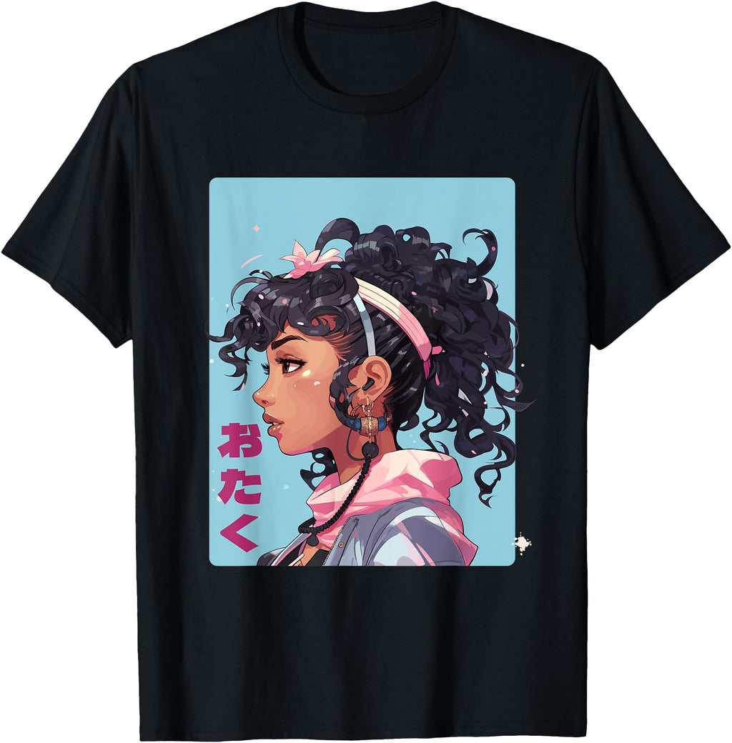 Original Black Manga Japan Comic Otaku Hoodie - Custom Art Print Unisex - T-Shirt, Sweatshirt, Hoodie