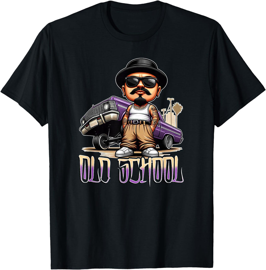 Old School Chicano Low Rider Art T-Shirt - Novelty Apparel for Adults - T-Shirt, Sweatshirt, Hoodie