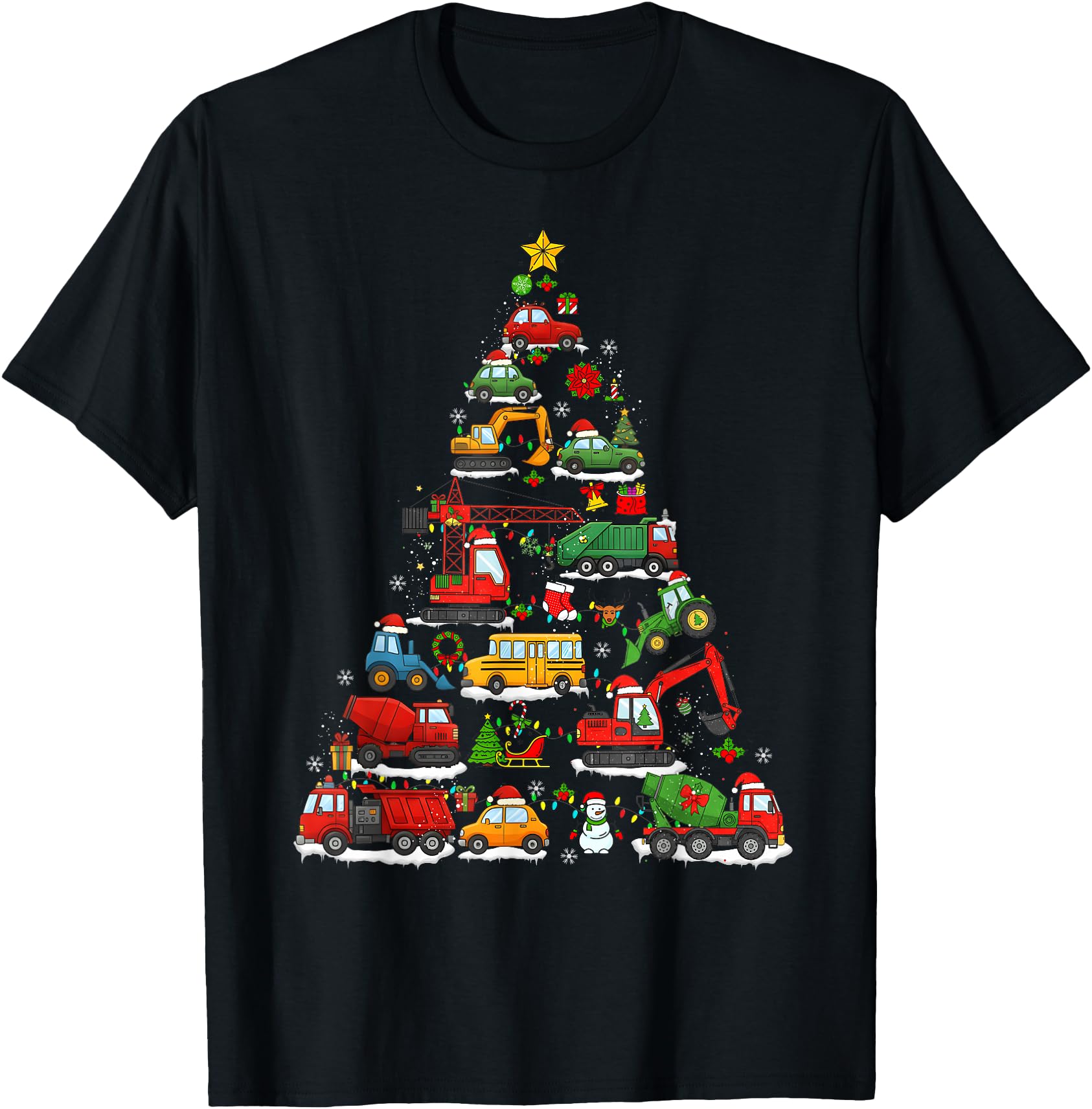 Construction Vehicle Excavator Tree T-Shirt - Novelty Apparel Men Women - T-Shirt, Sweatshirt, Hoodie