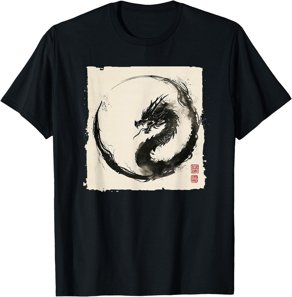 Authentic Eastern Dragon Majesty Ink Art T-Shirt - Unique Graphic Unisex - T-Shirt, Sweatshirt, Hoodie