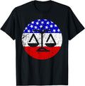 American Flag Lawyer Judge Scale T-Shirt - Graphic Print for Adults - T-Shirt, Sweatshirt, Hoodie
