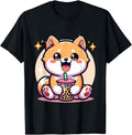 Kawaii Shiba Inu Dog Bubble Tea T-Shirt - Casual Everyday Wear Men Women - T-Shirt, Sweatshirt, Hoodie