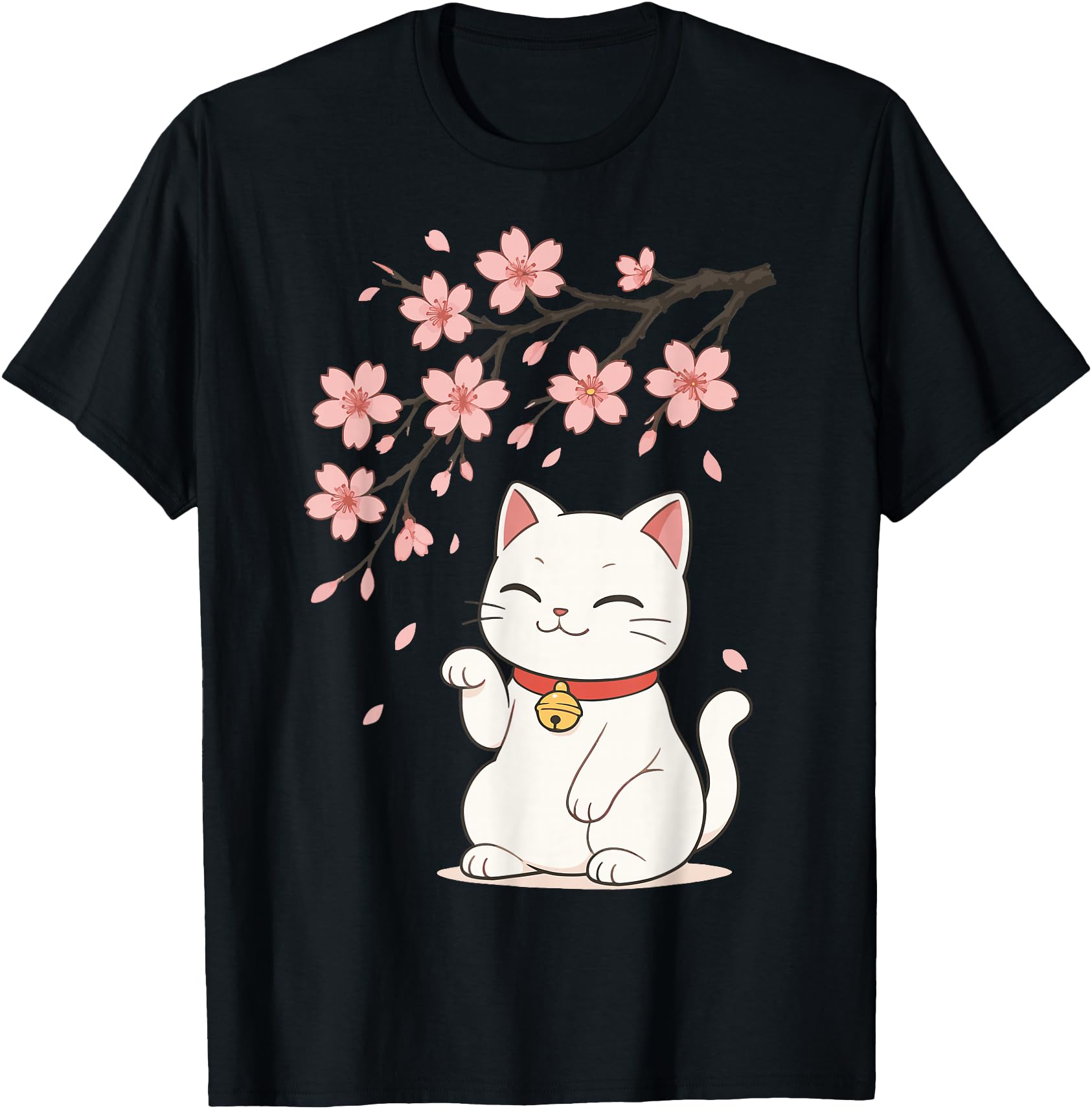 Exclusive Cat Cherry Blossom Japan T-Shirt - Custom Art Print for Adults - T-Shirt, Sweatshirt, Hoodie
