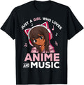 Just Who Loves Anime And Music Black Hoodie - Graphic Print Men Women - T-Shirt, Sweatshirt, Hoodie
