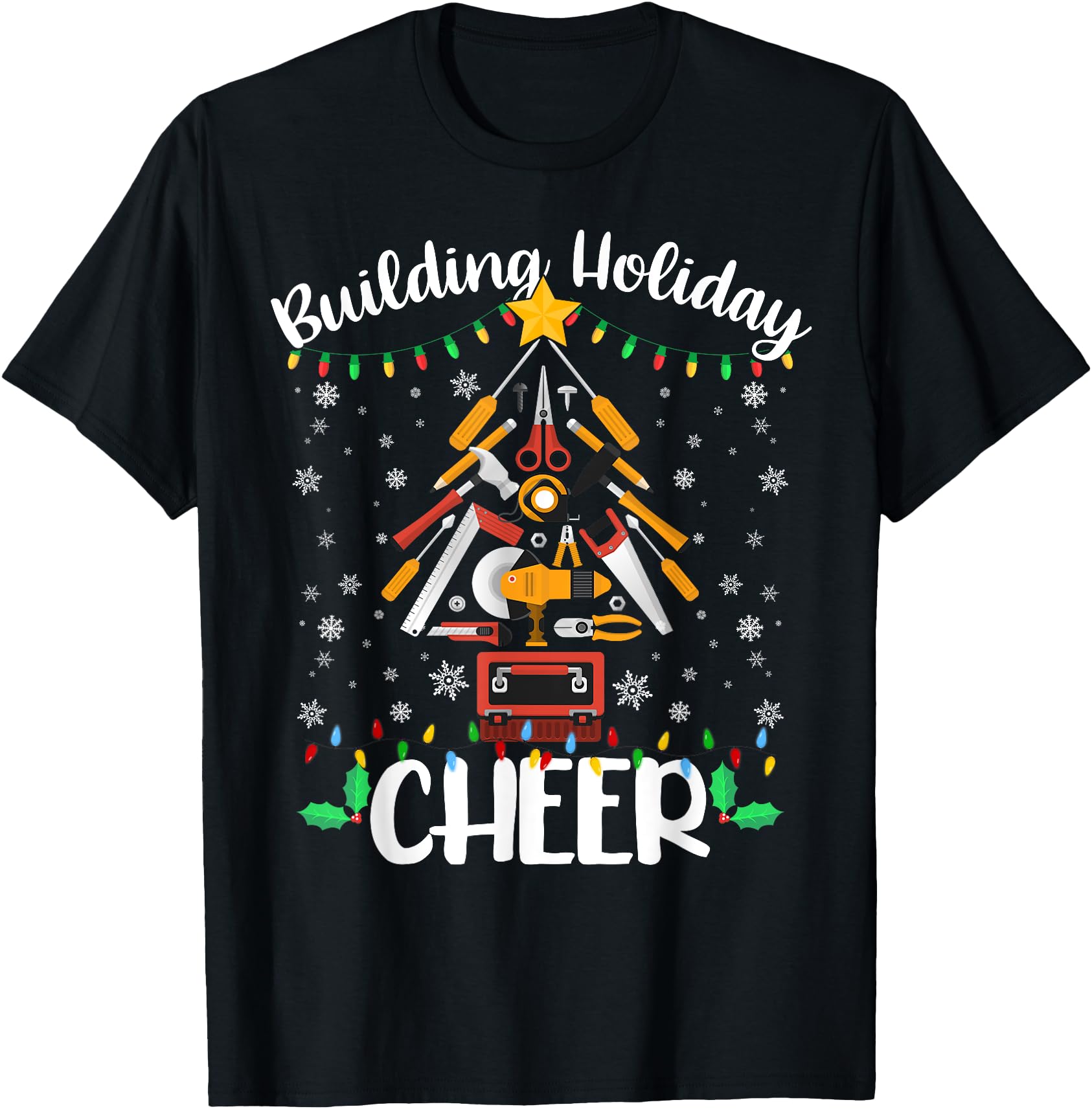 Original Building Holiday Cheer Sweatshirt - Trendy Graphic Unisex - T-Shirt, Sweatshirt, Hoodie