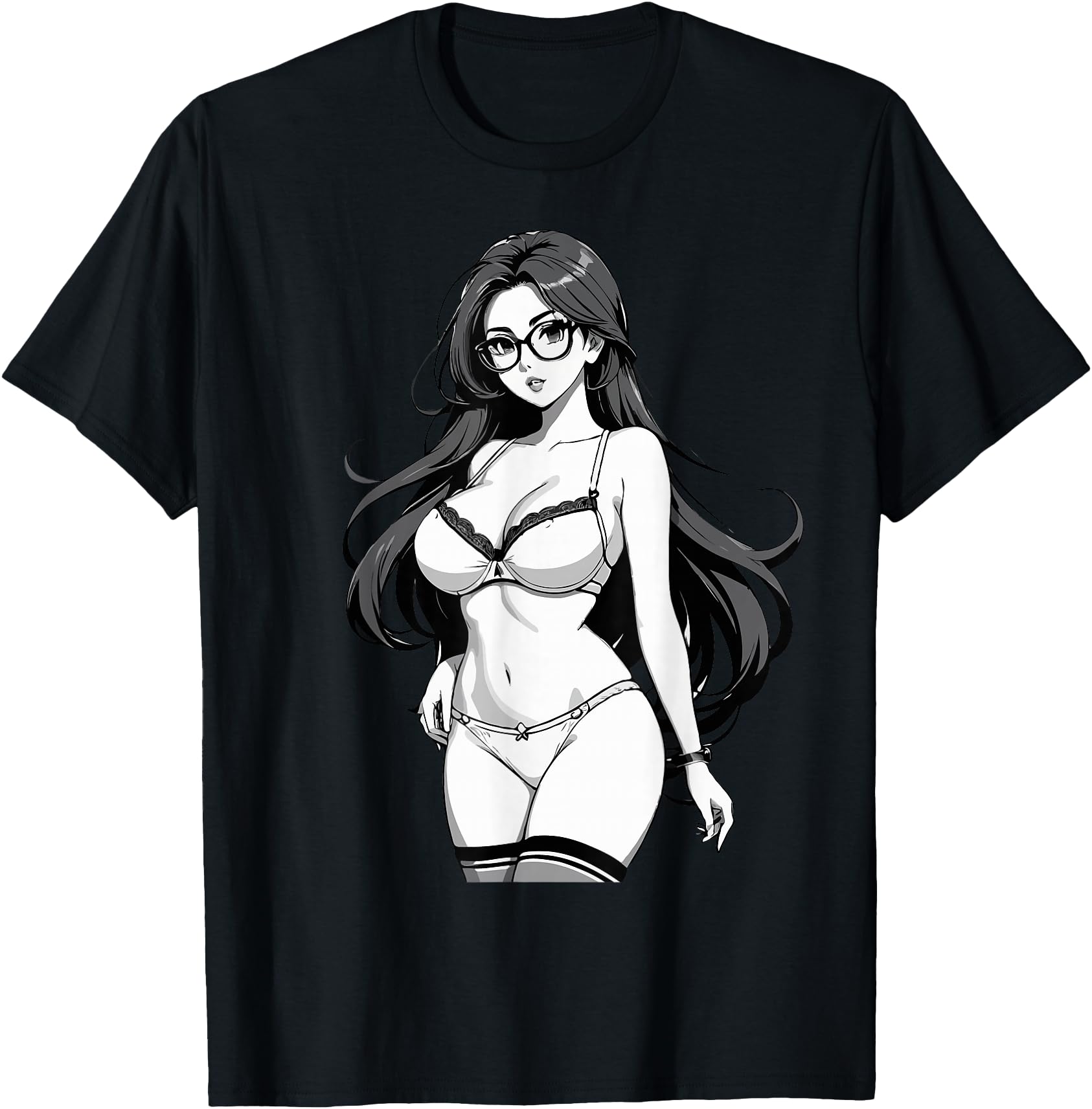 Exclusive Sexy Waifu Otaku Anime T-Shirt - Minimalist Print for Adults - T-Shirt, Sweatshirt, Hoodie