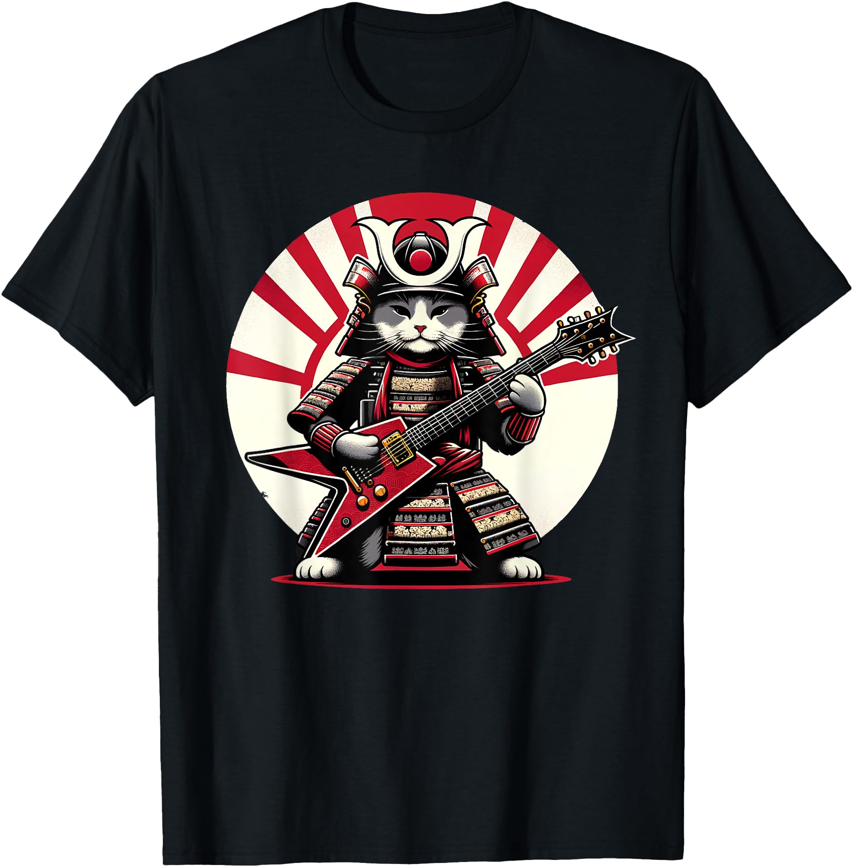 Exclusive Japanese Samurai Cat T-Shirt - Novelty Apparel for Adults - T-Shirt, Sweatshirt, Hoodie