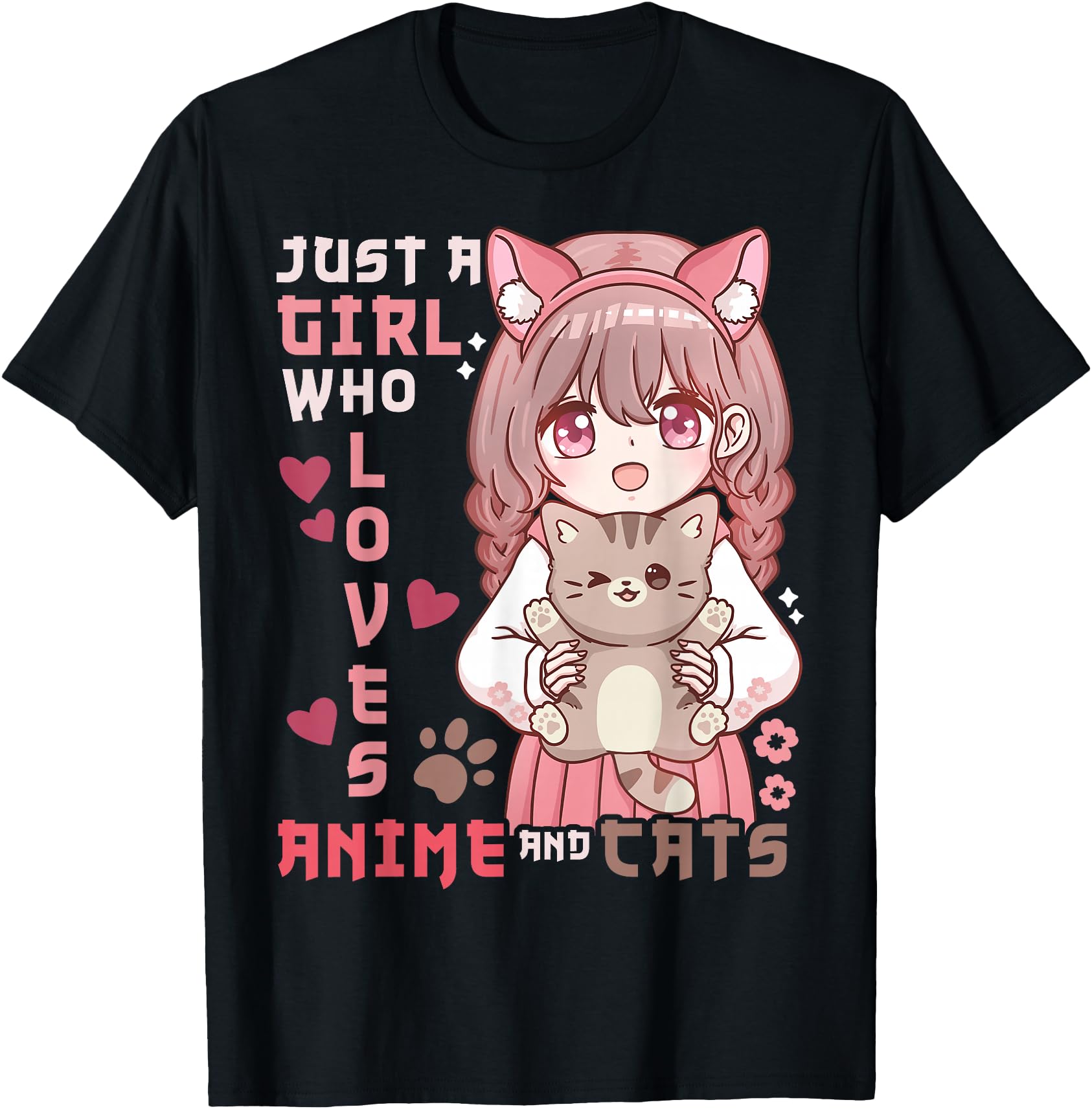 Original Anime Cat Just Who Loves T-Shirt - Streetwear Style Men Women - T-Shirt, Sweatshirt, Hoodie
