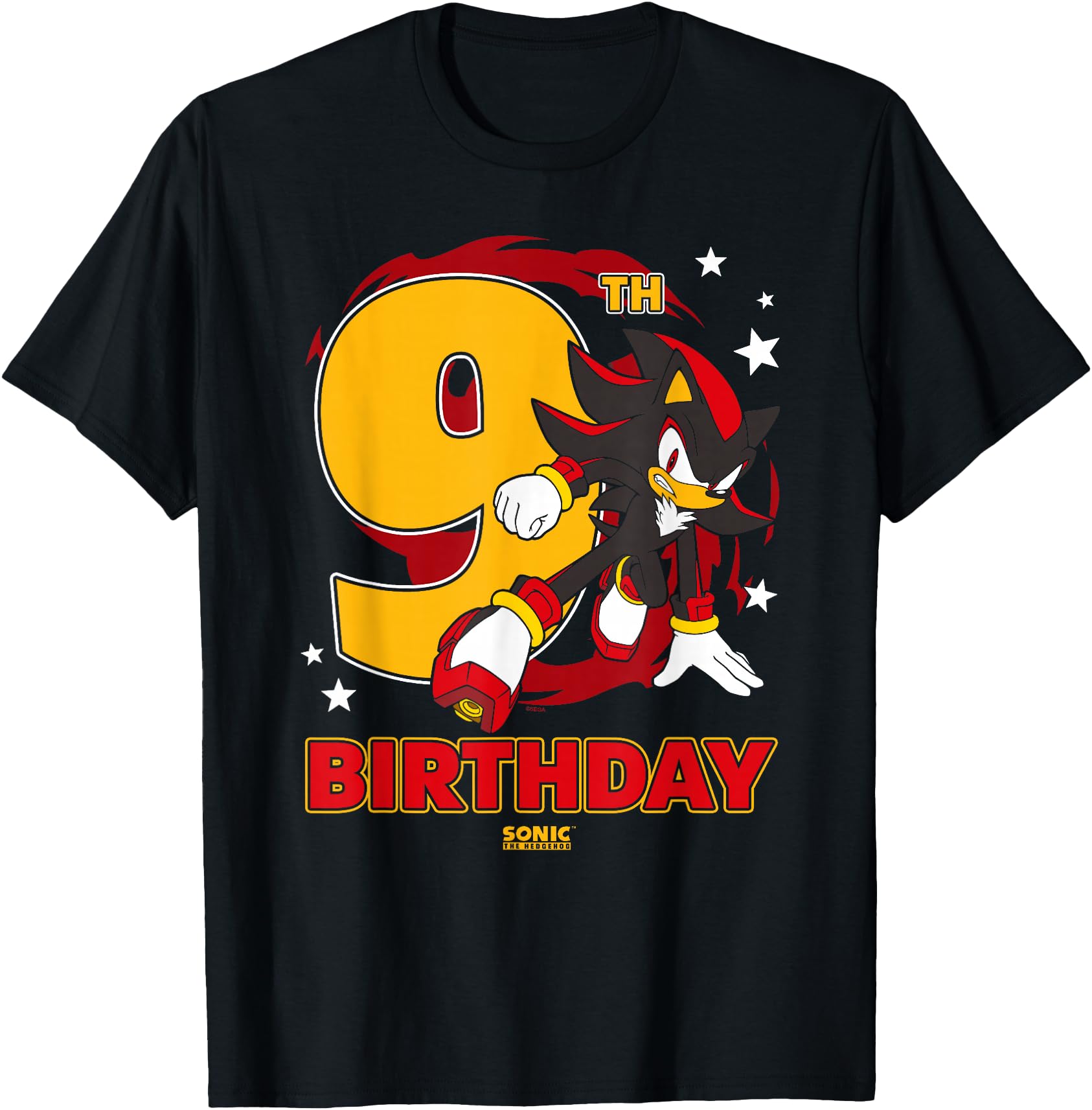 Sonic Hedgehog Epic Shadow 9Th Big Chest T-Shirt - Unique Graphic Unisex - T-Shirt, Sweatshirt, Hoodie