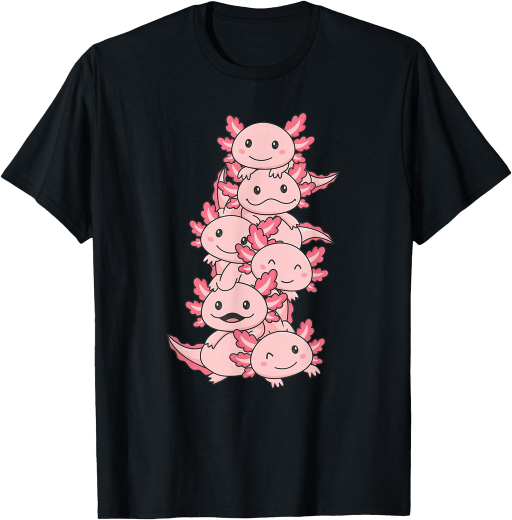 Original Axolotl Pile Animals Kawaii Anime Hoodie - Unique Graphic Unisex - T-Shirt, Sweatshirt, Hoodie