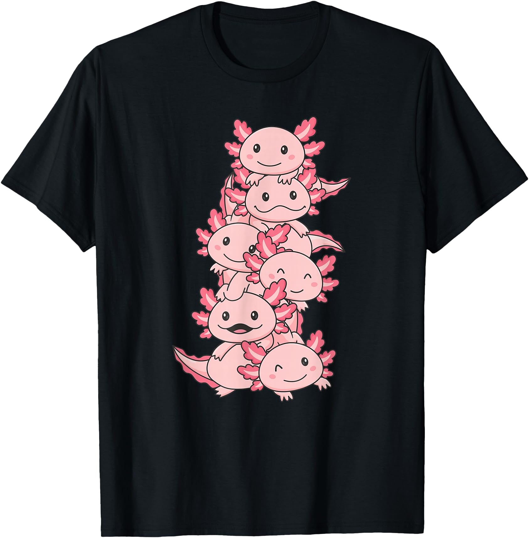 Original Axolotl Pile Animals Kawaii Anime Hoodie - Unique Graphic Unisex - T-Shirt, Sweatshirt, Hoodie