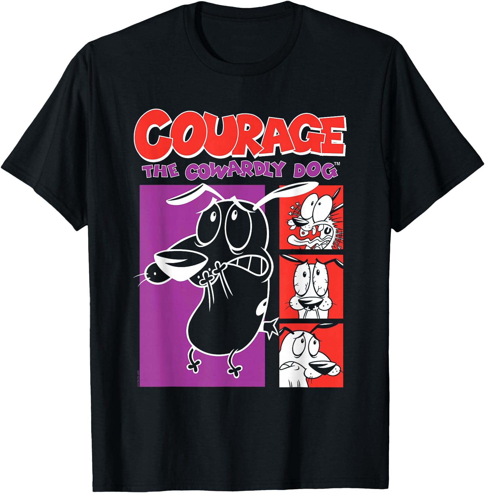 Courage Cowardly Dog Red And Purple Hoodie - Custom Art Print for Adults - T-Shirt, Sweatshirt, Hoodie