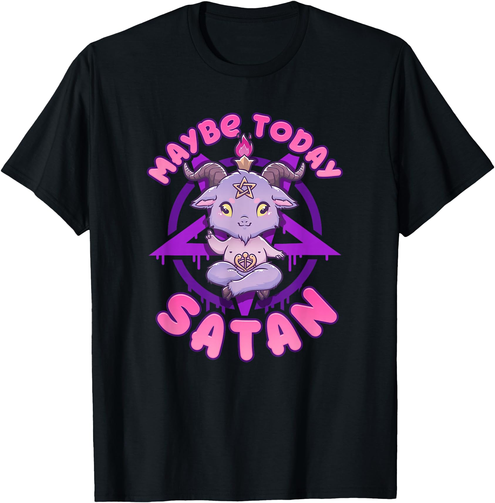 Authentic Maybe Today Satan I Kawaii Sweatshirt - Graphic Print for Adults - T-Shirt, Sweatshirt, Hoodie
