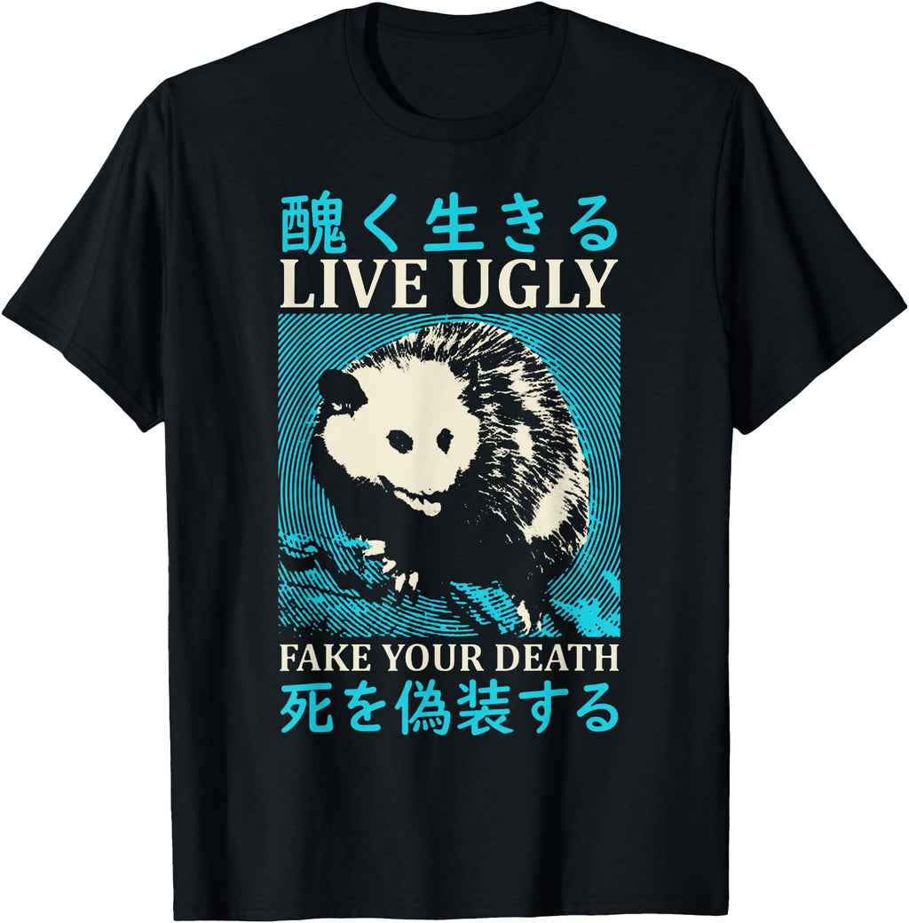 Authentic Live Ugly Fake Your Death T Hoodie - Minimalist Print Men Women - T-Shirt, Sweatshirt, Hoodie