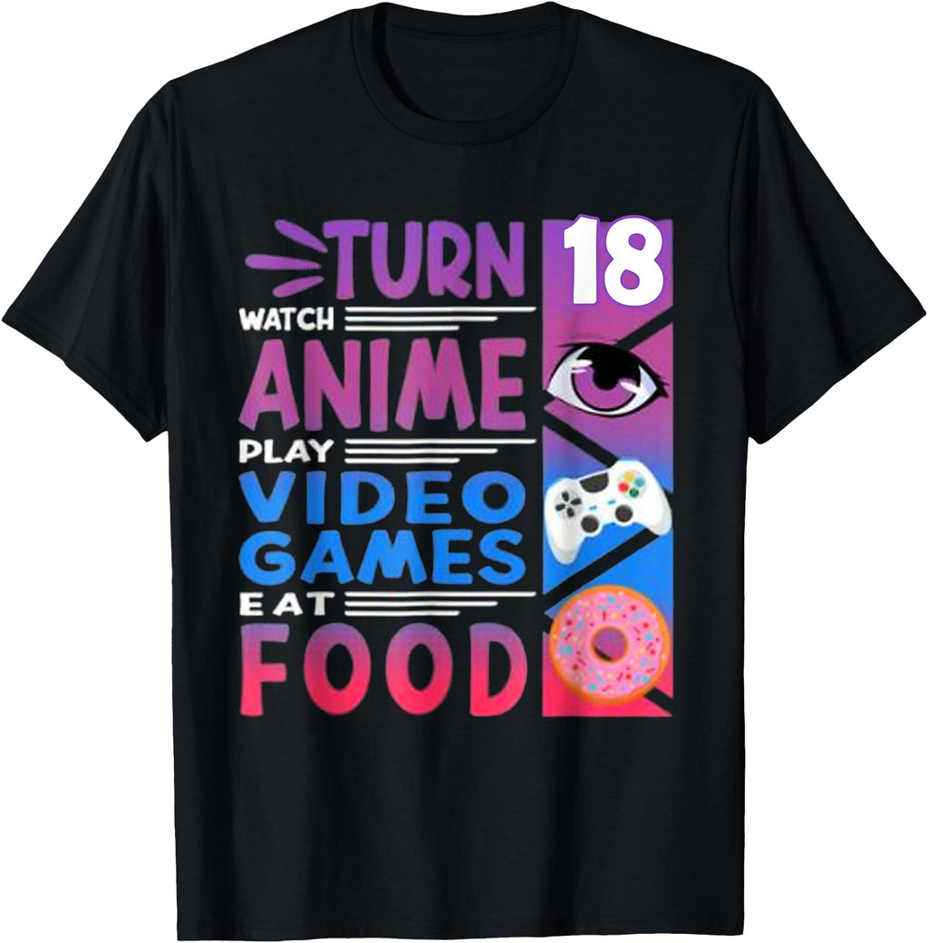 Exclusive 18Th Anime Gamer Food Hoodie - Trendy Graphic Men Women - T-Shirt, Sweatshirt, Hoodie