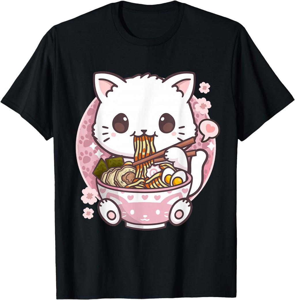 Exclusive Kawaii Anime Shirts Ramen Cat T-Shirt - Streetwear Style Unisex - T-Shirt, Sweatshirt, Hoodie