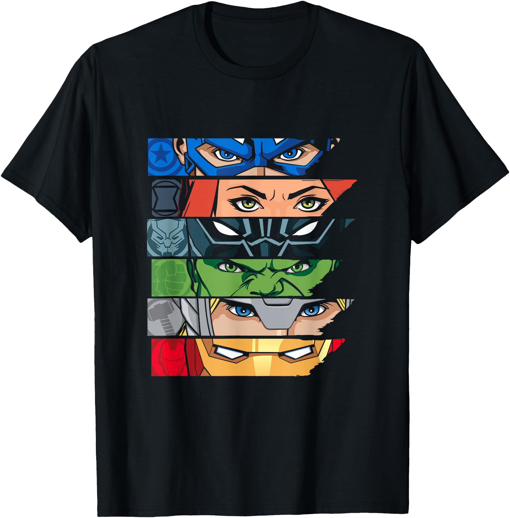 Marvel Avengers Super Hero Eyes T-Shirt - Casual Everyday Wear Men Women - T-Shirt, Sweatshirt, Hoodie