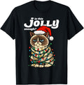 Is This Jolly Enough Grumpy Cat Lights Sweatshirt - Unique Graphic Unisex - T-Shirt, Sweatshirt, Hoodie