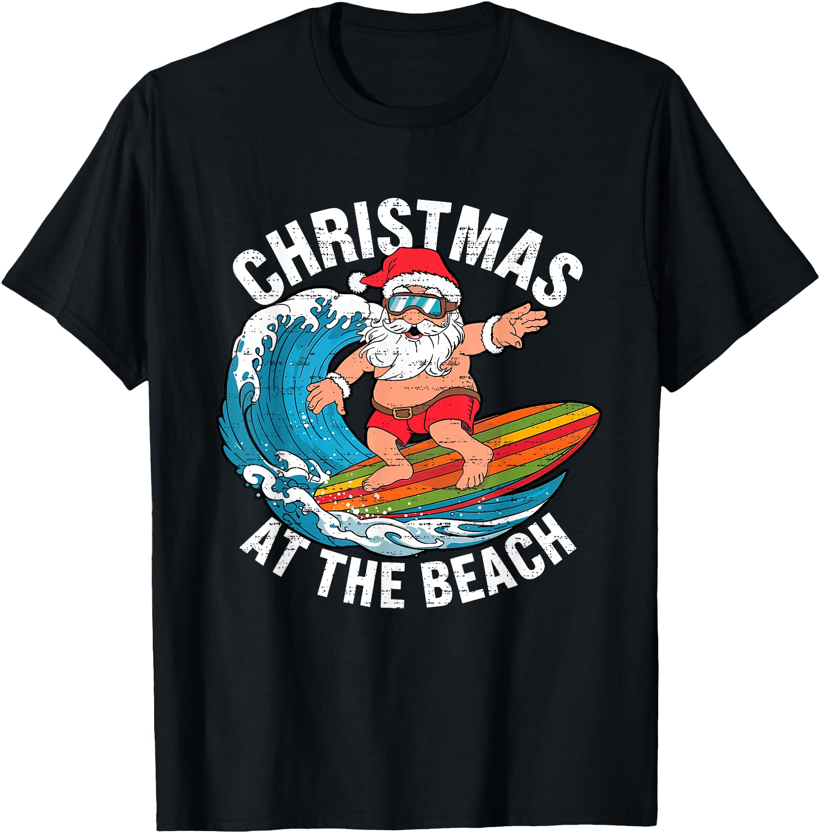 Original Santa Surfing July Summer Rare Sweatshirt - Graphic Print Unisex - T-Shirt, Sweatshirt, Hoodie