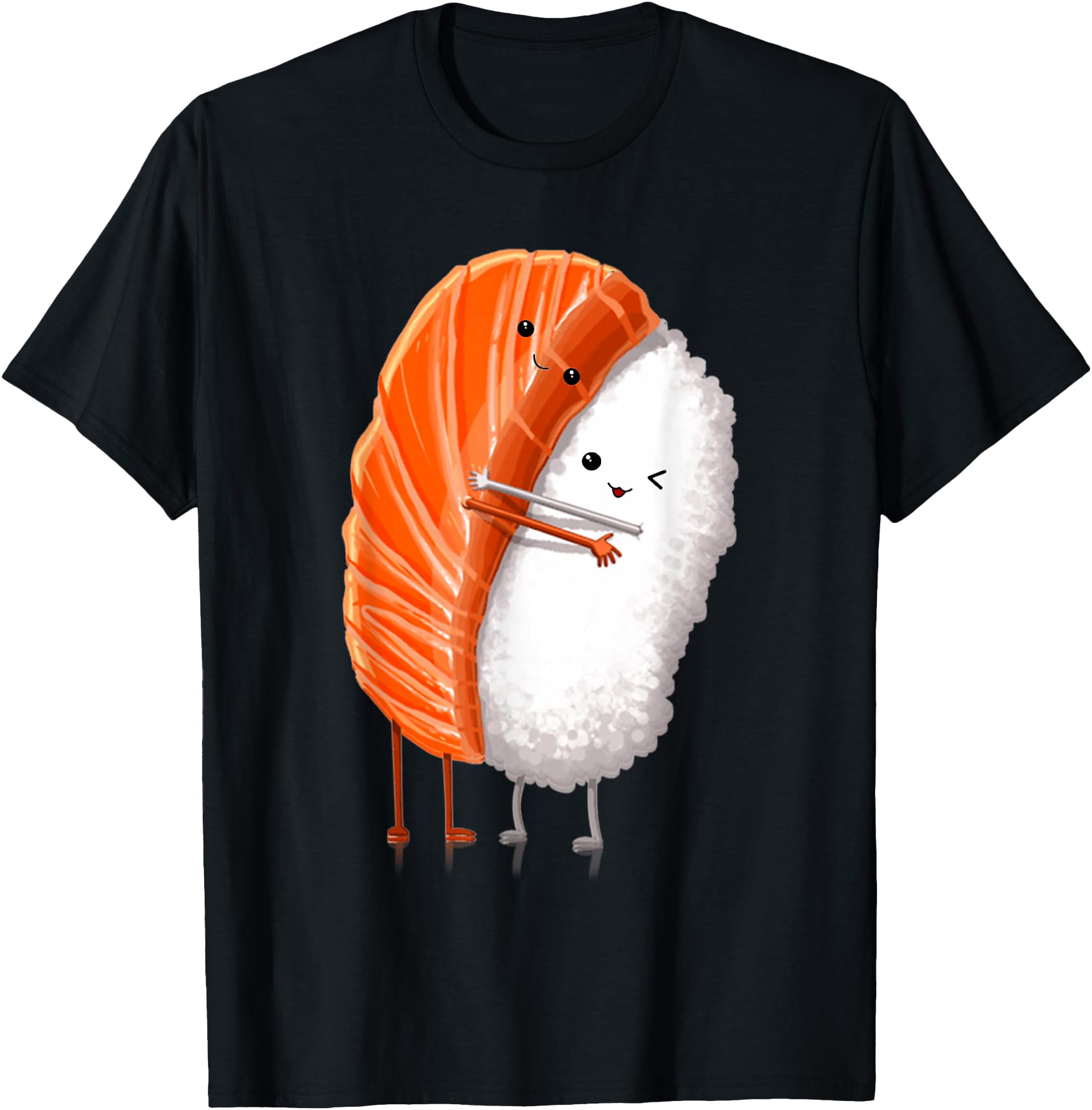 Original Sushi Hugging Salmon Sweatshirt - Fun Novelty Design Men Women - T-Shirt, Sweatshirt, Hoodie