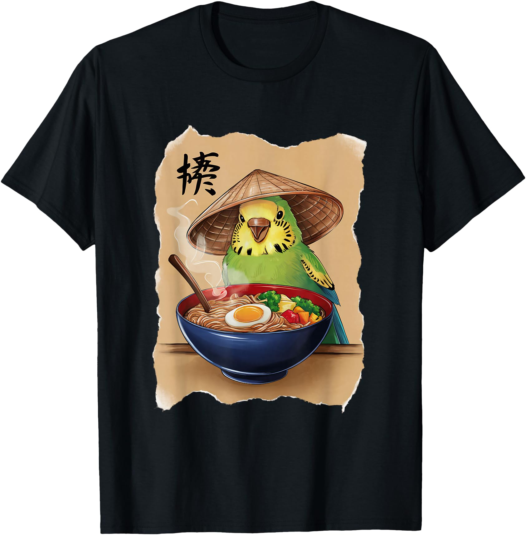 Handcrafted Budgie Kawaii Eating Hoodie - Streetwear Style for Adults - T-Shirt, Sweatshirt, Hoodie