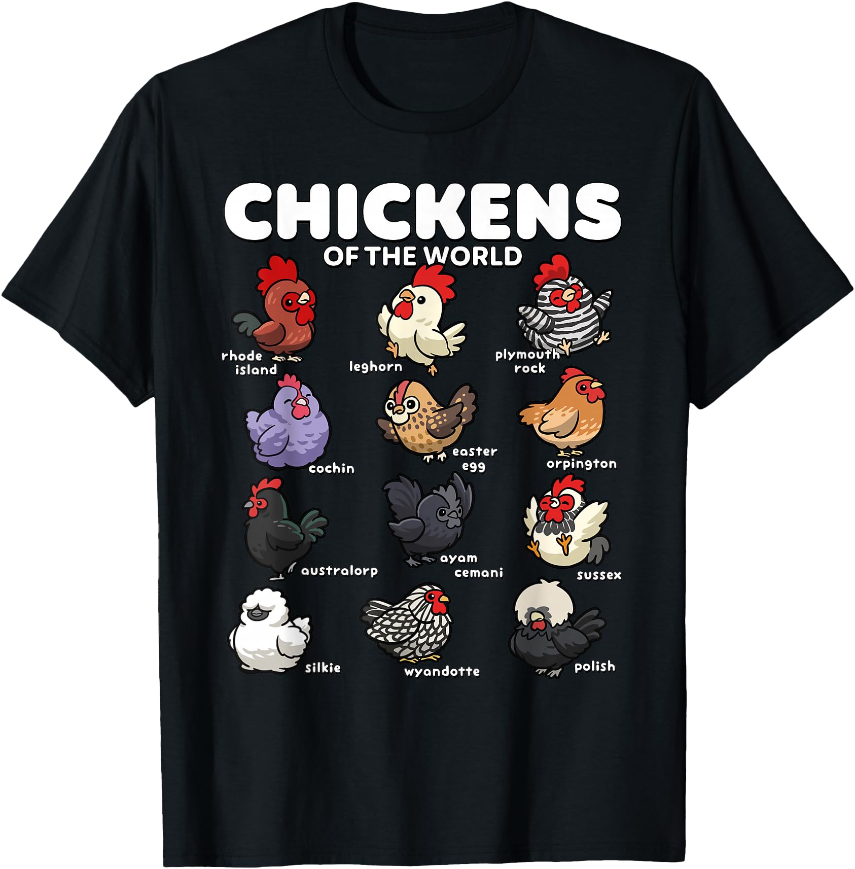 Chickens World Cartoon Chicken Sweatshirt - Graphic Print for Adults - T-Shirt, Sweatshirt, Hoodie