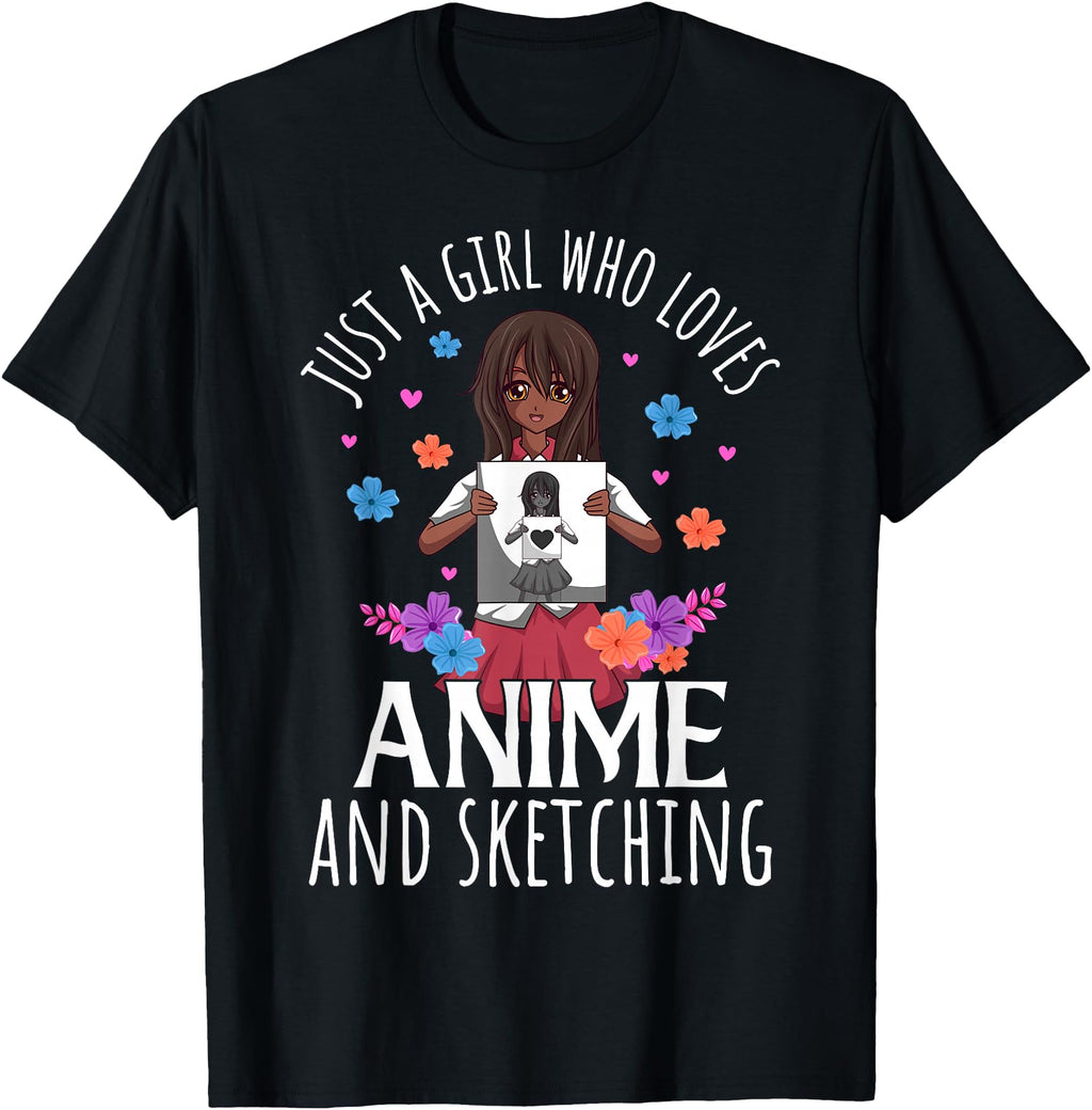 Just Who Loves Anime And Sketching T-Shirt - Minimalist Print for Adults - T-Shirt, Sweatshirt, Hoodie