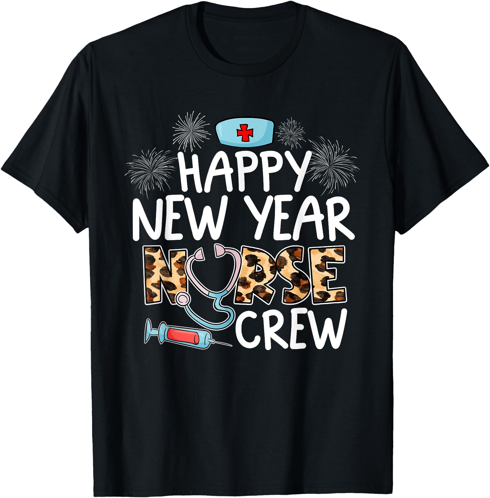 Exclusive Happy New Year Nurse Crew T-Shirt - Custom Art Print Men Women - T-Shirt, Sweatshirt, Hoodie