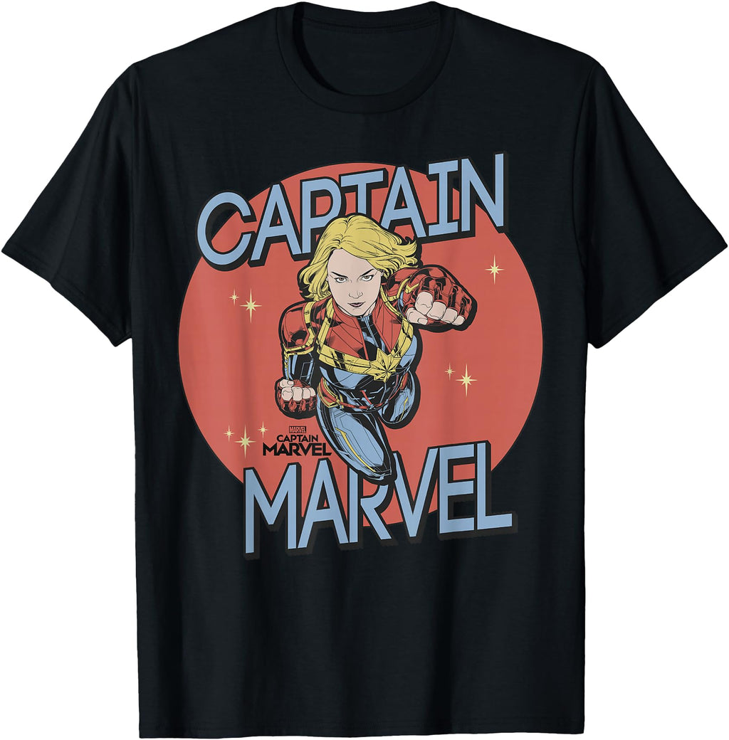 Captain Marvel Red Spot Action Pose T-Shirt - Aesthetic Graphic for Adults - T-Shirt, Sweatshirt, Hoodie