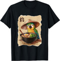 Exclusive Parrot Kawaii Eating Ramen Hoodie - Aesthetic Graphic Men Women - T-Shirt, Sweatshirt, Hoodie