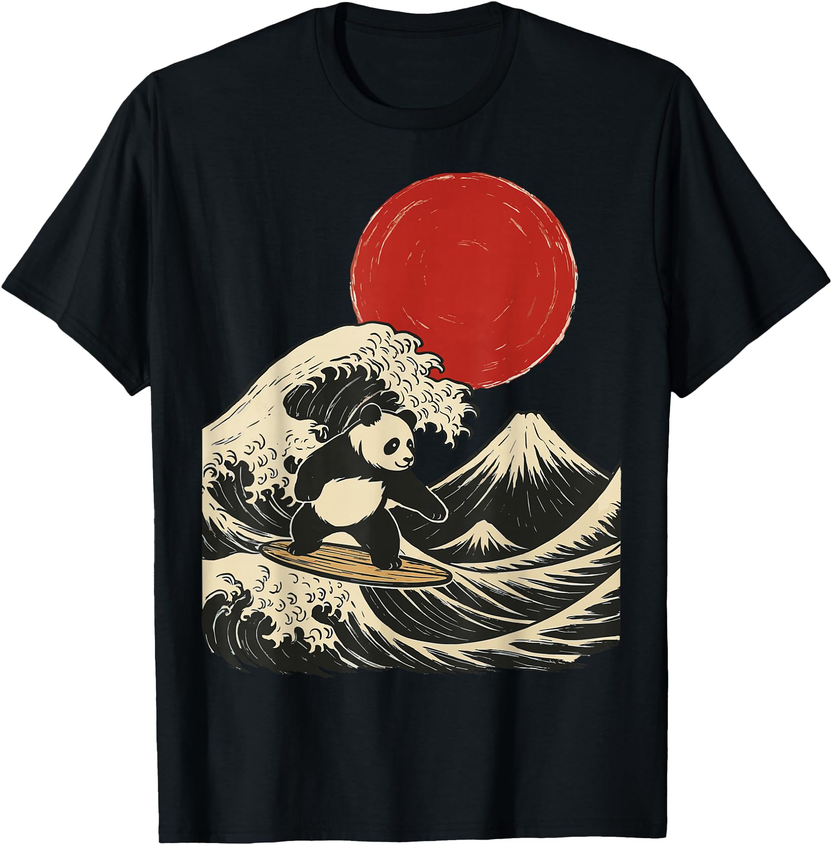 Panda Surfing Japanese Rare T-Shirt - Streetwear Style for Adults - T-Shirt, Sweatshirt, Hoodie