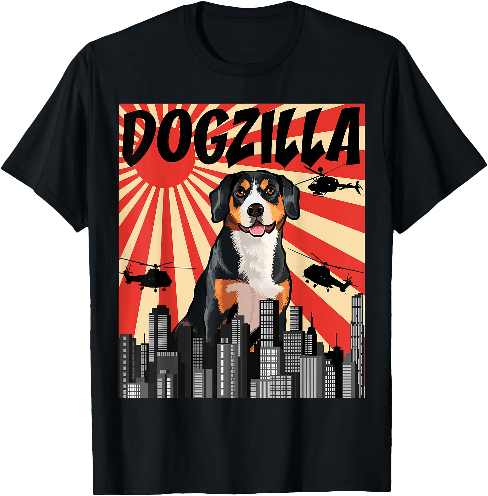 Original Japanese Dogzilla Entlebucher Hoodie - Unique Graphic for Adults - T-Shirt, Sweatshirt, Hoodie