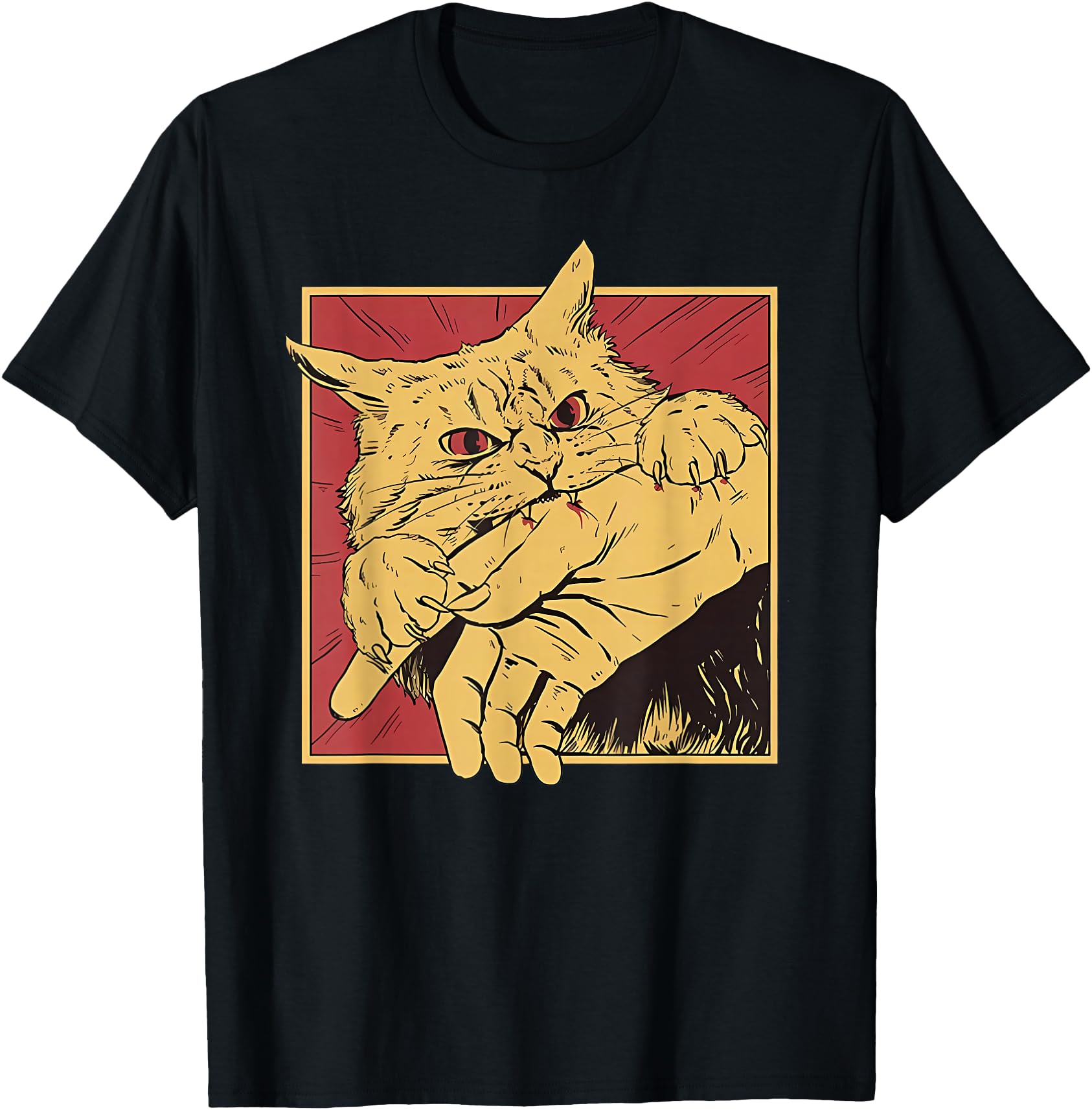 Handcrafted Cat Bite Anime Sweatshirt - Aesthetic Graphic for Adults - T-Shirt, Sweatshirt, Hoodie
